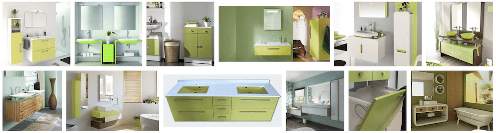 décoration salle de bain verte