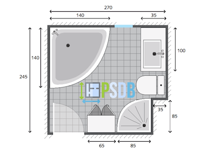 Plan salle de bain avec meuble suspendu 100 cm