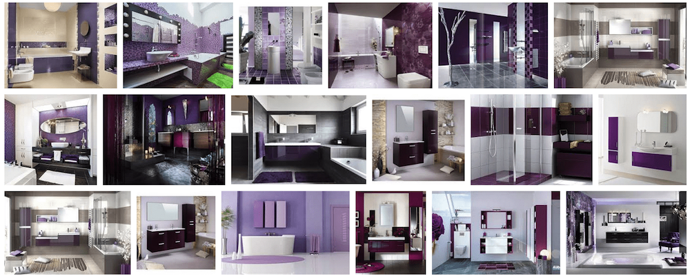 Meubles salle de bain violet